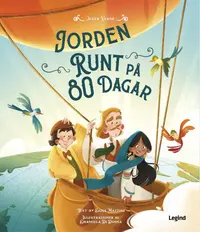 Omslaget till Jorden runt på 80 dagar av Jules Verne och Elisa Mazzoli