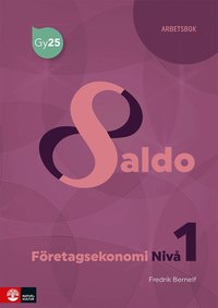 Omslaget till Saldo Företagsekonomi nivå 1 Arbetsbok av Fredrik Bernelf