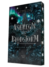 Omslaget till Askregn och blodstorm av Caroline Hurtig