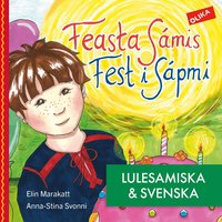 Omslaget till Fest i Sápmi - på lulesamiska & svenska av Elin Marakatt